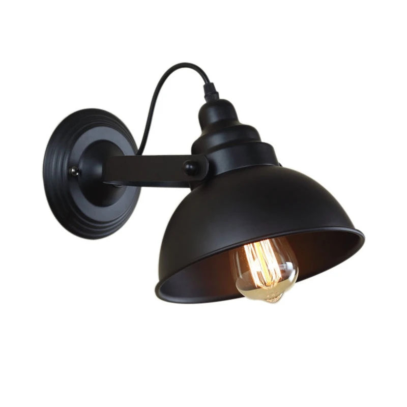 Vintage Wall Lamp E27 Industrial Wall Sconce Black Wall Light for Indoor Lighting Adjustable Retro Loft Bedside Bedroom Light