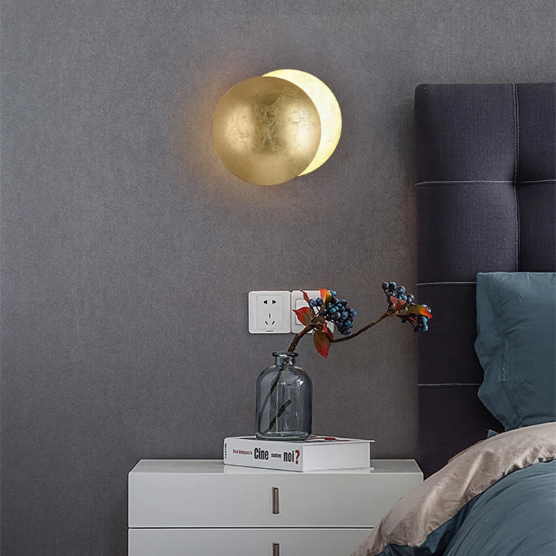 Eclipse-Shaped LED Wall Sconce Light for Bedroom Living Room Stair Hallway Bedside Indoor Modern Decorative Fixture