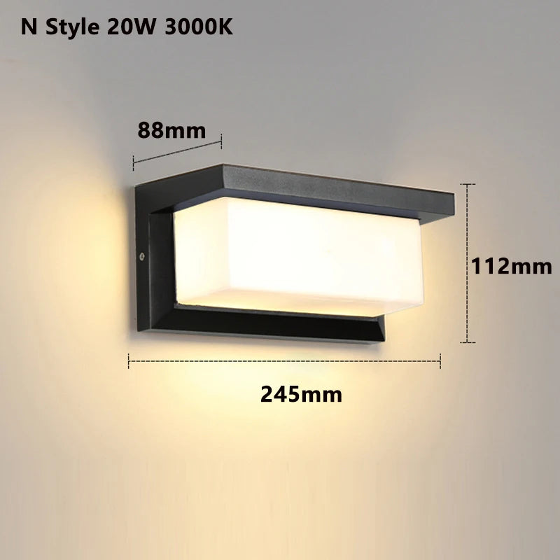 Led Outdoor Wall Light Waterproof IP65 Motion Sensor Outdoor Lighting Porch Lights Balcony Garden Lights Wall Lamp AC85-265V