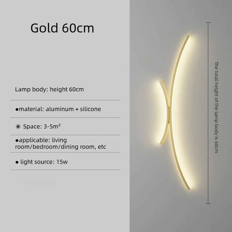LED Wall Lamp Modern Minimalist Linear Wall Sconce Designer for Bedroom Living Room Hallway Kitchen Home Accent Wall Decor