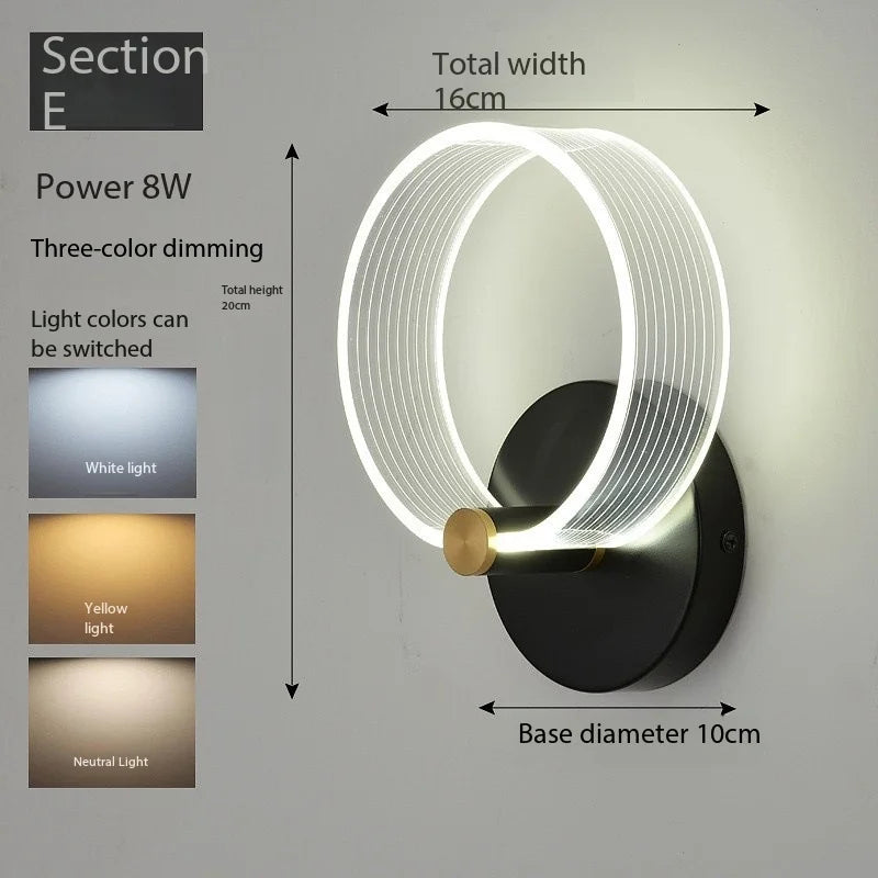 LED Nordic Wall Light Modern Minimalist Creativity Déco Chambre for Staircase Corridor Living Room Bedhead Luminaire Murale