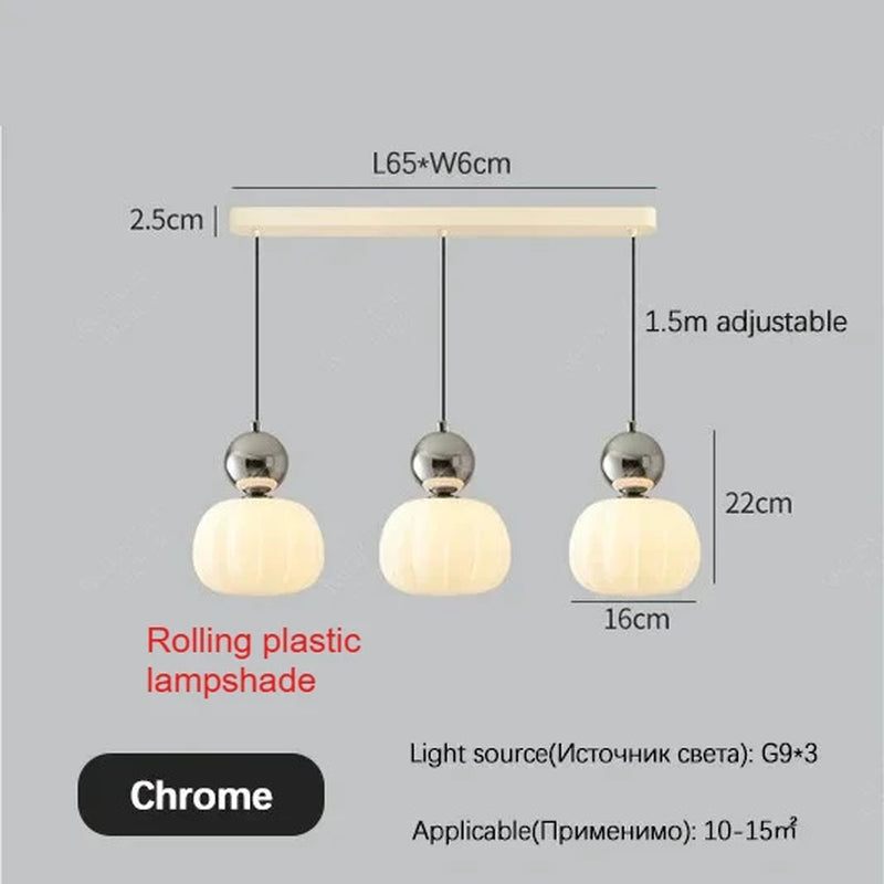 Cream Style Bedroom Pendant Lamp Simple Children'S Bedside Lamp Modern Creative Pumpkin Light Nordic Restaurant Lighting Fixture