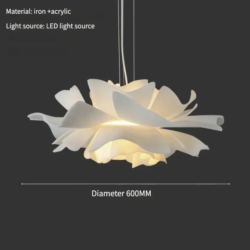 Modern Cream Style Lighting Creative Petal Bedroom Lamp Warm Master Bedroom Room Study Pendant Lamp