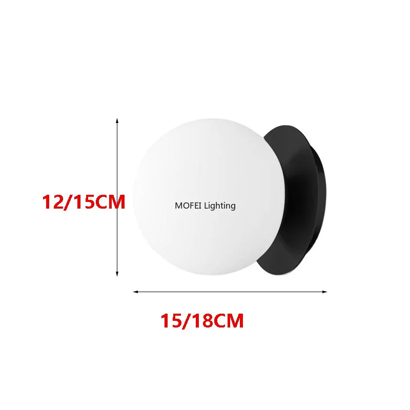 Nordic Globe Glass Wall Lamp Bathroom Mirror Front Minimalist Modern Bedroom Bed Sconce Lighting Fixtures Lamparas Home Decor