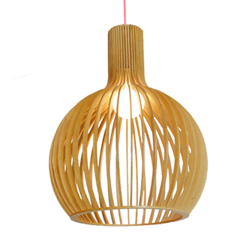 Modern Lighting Wooden Ceiling Hanging Light Nordic Natural Wood Pendant Lamp for Restaurant Hotel Villa Cafe Living Dining Room