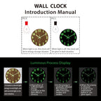 12 Inch Luminous Wall Clock Wood Silent Light in Dark Night Nordic Fashion Wall Clock Non Ticking Clock with Night Light