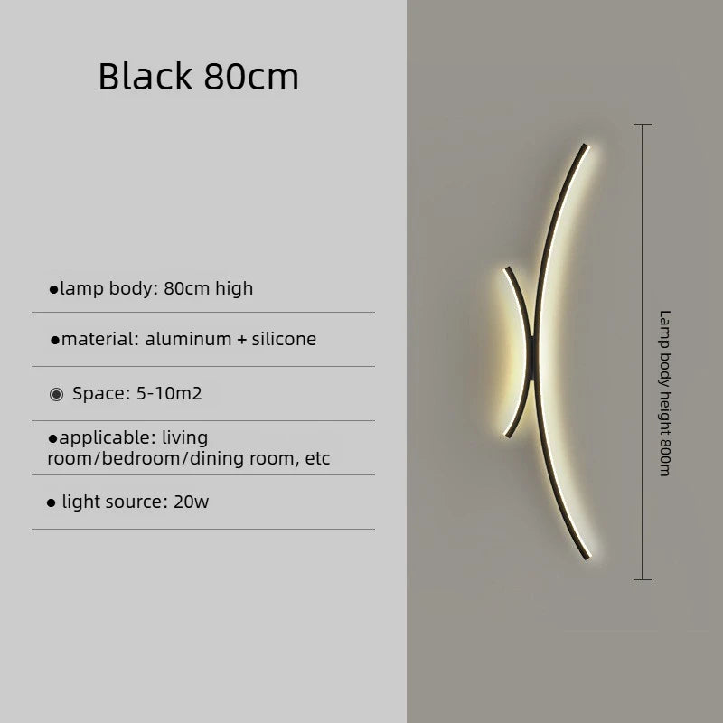 LED Wall Lamp Modern Minimalist Linear Wall Sconce Designer for Bedroom Living Room Hallway Kitchen Home Accent Wall Decor