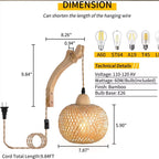 Led Rattan Wall Lamp Bedroom Living Room Woven Light Bedside Lamps E27 Retro Hemp Rope Lights Interior Decoration Fixtures