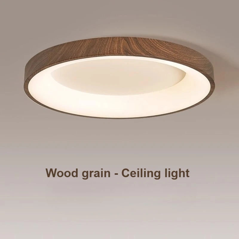 Moderm Wood Grain LED Ceiling Light Nordic Iron Ultra-Thin round Lamp 30/40/50M for Living Room Bedroom Study Home Decorat Lamp