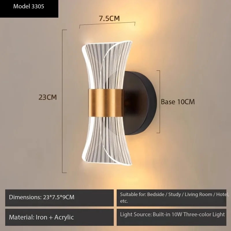 LED Nordic Wall Light Modern Minimalist Creativity Déco Chambre for Staircase Corridor Living Room Bedhead Luminaire Murale