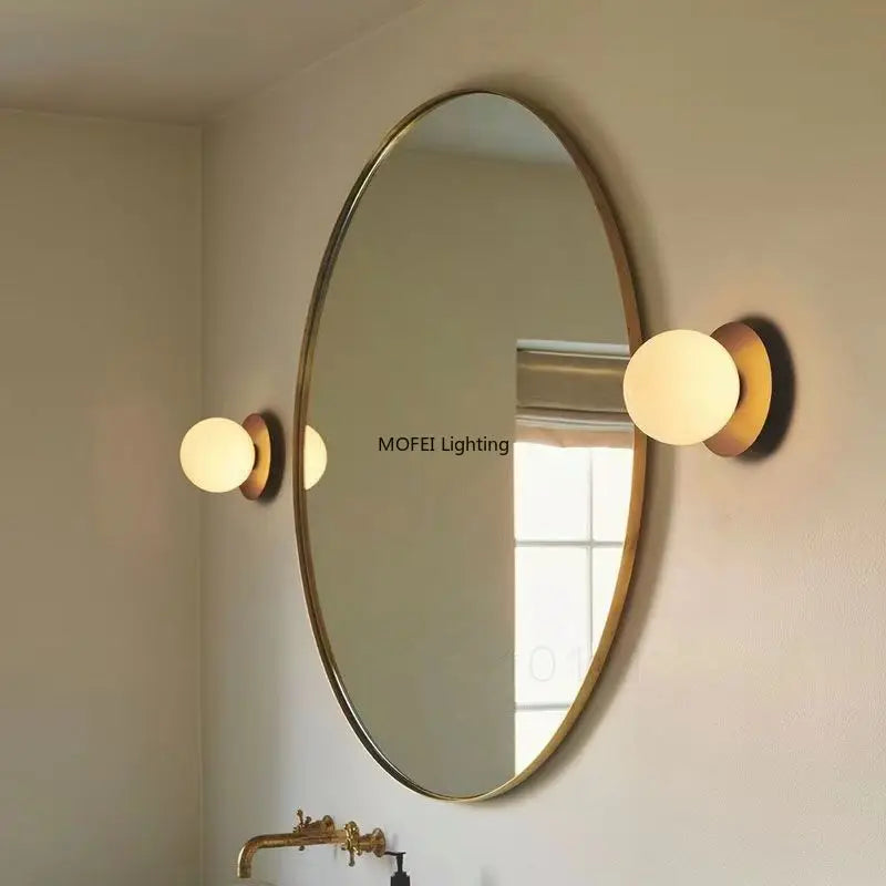 Nordic Globe Glass Wall Lamp Bathroom Mirror Front Minimalist Modern Bedroom Bed Sconce Lighting Fixtures Lamparas Home Decor
