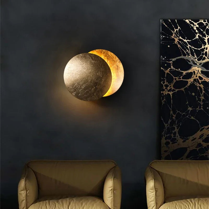 Eclipse-Shaped LED Wall Sconce Light for Bedroom Living Room Stair Hallway Bedside Indoor Modern Decorative Fixture