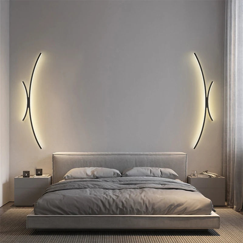 LED Wall Lamp Modern Minimalist Linear Wall Sconce Designer for Bedroom Living Room Hallway Kitchen Home Accent Wall Decor