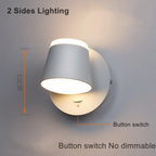 Nordic Indoor LED Wall Lamp with Switch 350 Degrees Rotatable Single Head Bedside Reading Light Hotel Bedroom Sconce Lighting