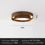 Nordic Walnut Wood LED Ceiling Chandelier for Living Dining Room Balcony Bedroom Lamp Home Decor Indoor Lighting Fixture