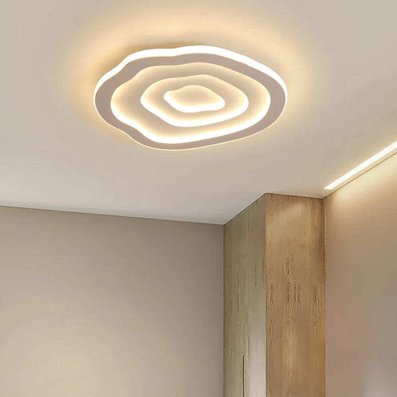 Modern White LED Ceiling Light with Remote Control - Dimmable Surface Mounted for Living Room Bedroom Kitchen Smart Home Lightin