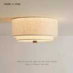 American Style Retro Fabric Ceiling Light Living Room Dining Room Bedroom Corridor Ceiling Light Decoration Home LED Lighting