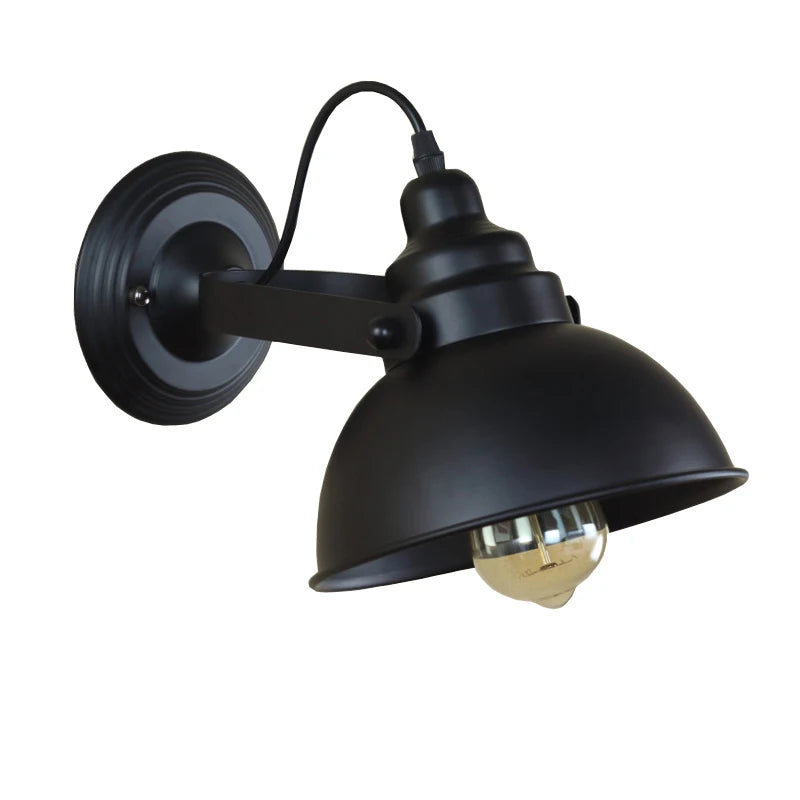 Vintage Wall Lamp E27 Industrial Wall Sconce Black Wall Light for Indoor Lighting Adjustable Retro Loft Bedside Bedroom Light