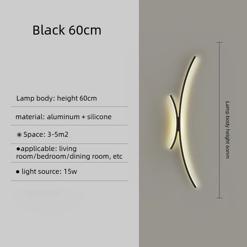 LED Wall Lamp Modern Minimalist Linear Wall Sconce Designer for Bedroom Living Room Hallway Kitchen Home Accent Wall Decor