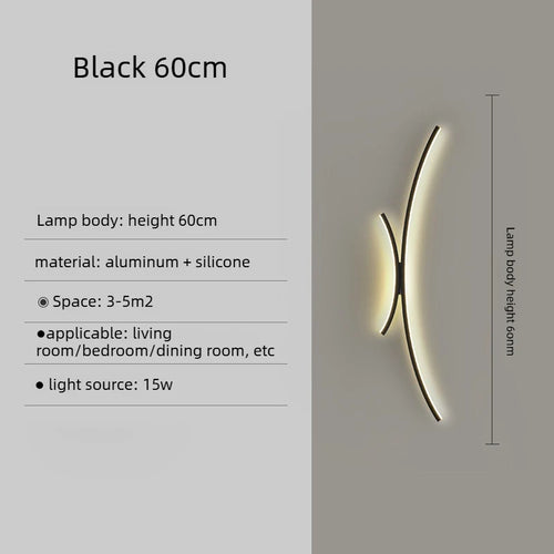 LED Wall Lamp Modern Minimalist Linear Wall Sconce Designer for Bedroom Living Room Hallway Kitchen Home Accent Wall Decor