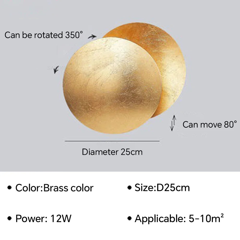 Eclipse-Shaped LED Wall Sconce Light for Bedroom Living Room Stair Hallway Bedside Indoor Modern Decorative Fixture