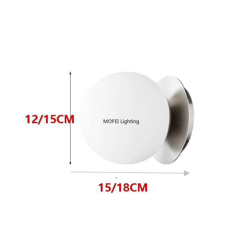 Nordic Globe Glass Wall Lamp Bathroom Mirror Front Minimalist Modern Bedroom Bed Sconce Lighting Fixtures Lamparas Home Decor