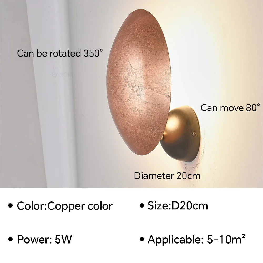 Eclipse-Shaped LED Wall Sconce Light for Bedroom Living Room Stair Hallway Bedside Indoor Modern Decorative Fixture