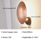 Eclipse-Shaped LED Wall Sconce Light for Bedroom Living Room Stair Hallway Bedside Indoor Modern Decorative Fixture