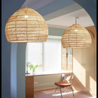 Hand Knitted Rattan Pendant Lamp Suspension Chandelier Ceiling Hanging Light Luminaire Loft Living Dining Room Home Decor