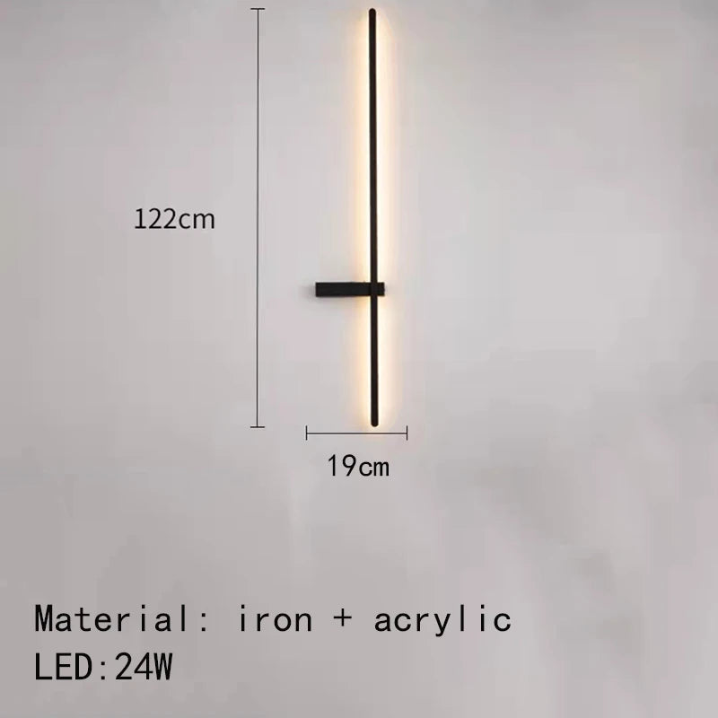 Nordic Lamp Minimalist LED Wall Lights Aluminium Living Room Bedroom Sconce Home Decor Art Design Free Collocation Dropshipping