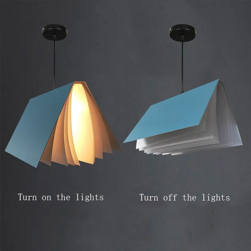 Novelty Pendant Lights Book Decoration Hanging Lampsstudy Room Library Minimalist Staircase Lights for Bookstore Decoration