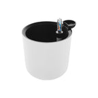 Minimalist Indoor Plant Pot Self Watering Plastic Planter with Wooden Legs Modern round Container for Home Decor
