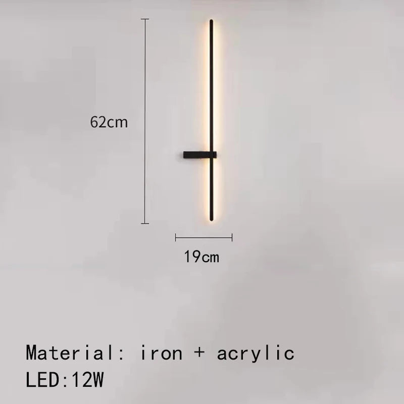 Nordic Lamp Minimalist LED Wall Lights Aluminium Living Room Bedroom Sconce Home Decor Art Design Free Collocation Dropshipping