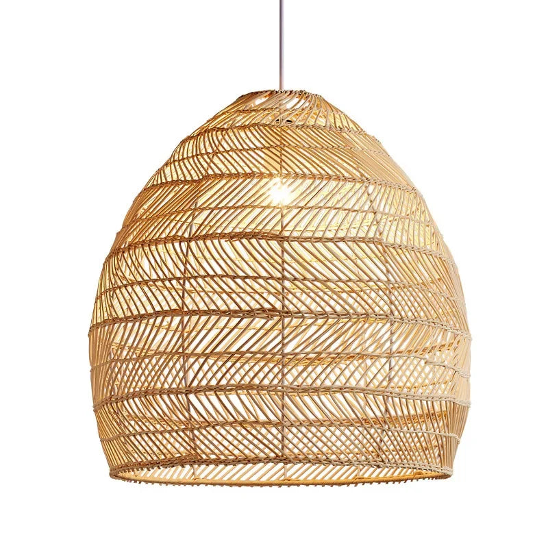 Hand Knitted Rattan Pendant Lamp Suspension Chandelier Ceiling Hanging Light Luminaire Loft Living Dining Room Home Decor