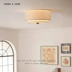 American Style Retro Fabric Ceiling Light Living Room Dining Room Bedroom Corridor Ceiling Light Decoration Home LED Lighting