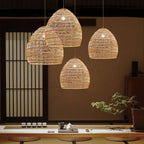 Hand Knitted Rattan Pendant Lamp Suspension Chandelier Ceiling Hanging Light Luminaire Loft Living Dining Room Home Decor