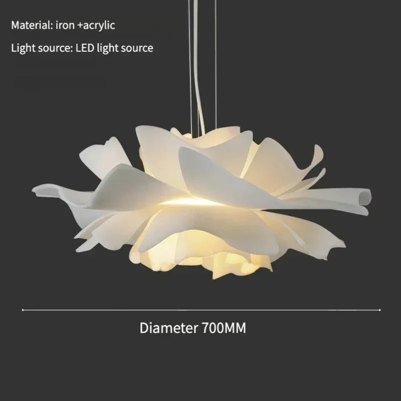 Modern Cream Style Lighting Creative Petal Bedroom Lamp Warm Master Bedroom Room Study Pendant Lamp