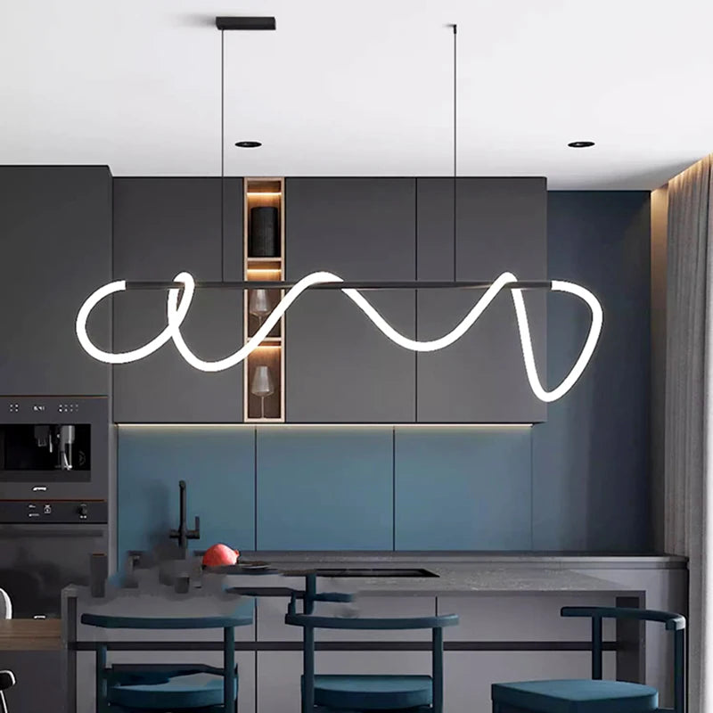 Nordic Home Decor Line Chandeliers for Dining Room Lustre Pendant Lights Hanging Lamps for Ceiling Light Fixture Indoor Lighting