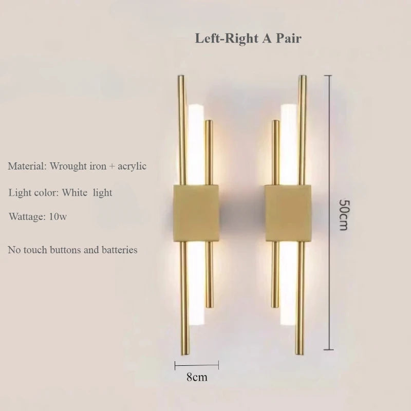 Nordic LED Wall Lamp Rechargeable Indoor Light Plug in Bedroom Bedside Living Room for Home Stairs Decoration Lamps Wall Light