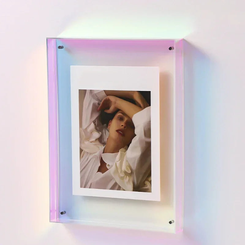 Ins Style Acrylic Photo Frame Colorful Picture Frame without Photos Transparent Table Wall Decoration Hall Bedroom
