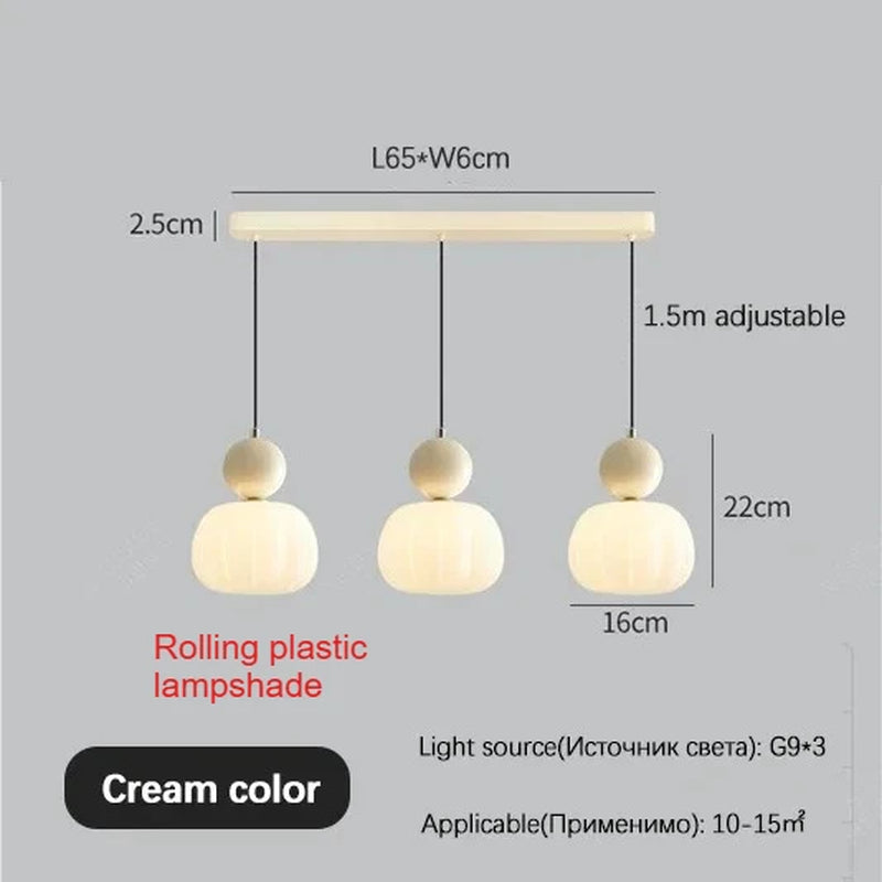Cream Style Bedroom Pendant Lamp Simple Children'S Bedside Lamp Modern Creative Pumpkin Light Nordic Restaurant Lighting Fixture