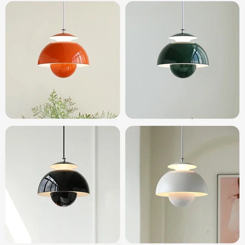 Modern Nordic Danish Designer LED Pendant Light Flower Bud Decor Art Hanging Chandeliers Lamp Home Bedroom Kitchen Bedside Light