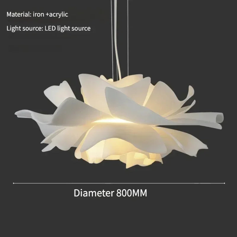 Modern Cream Style Lighting Creative Petal Bedroom Lamp Warm Master Bedroom Room Study Pendant Lamp
