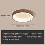 Moderm Wood Grain LED Ceiling Light Nordic Iron Ultra-Thin round Lamp 30/40/50M for Living Room Bedroom Study Home Decorat Lamp
