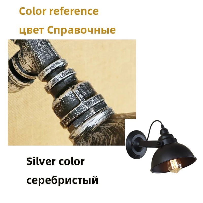 Vintage Wall Lamp E27 Industrial Wall Sconce Black Wall Light for Indoor Lighting Adjustable Retro Loft Bedside Bedroom Light