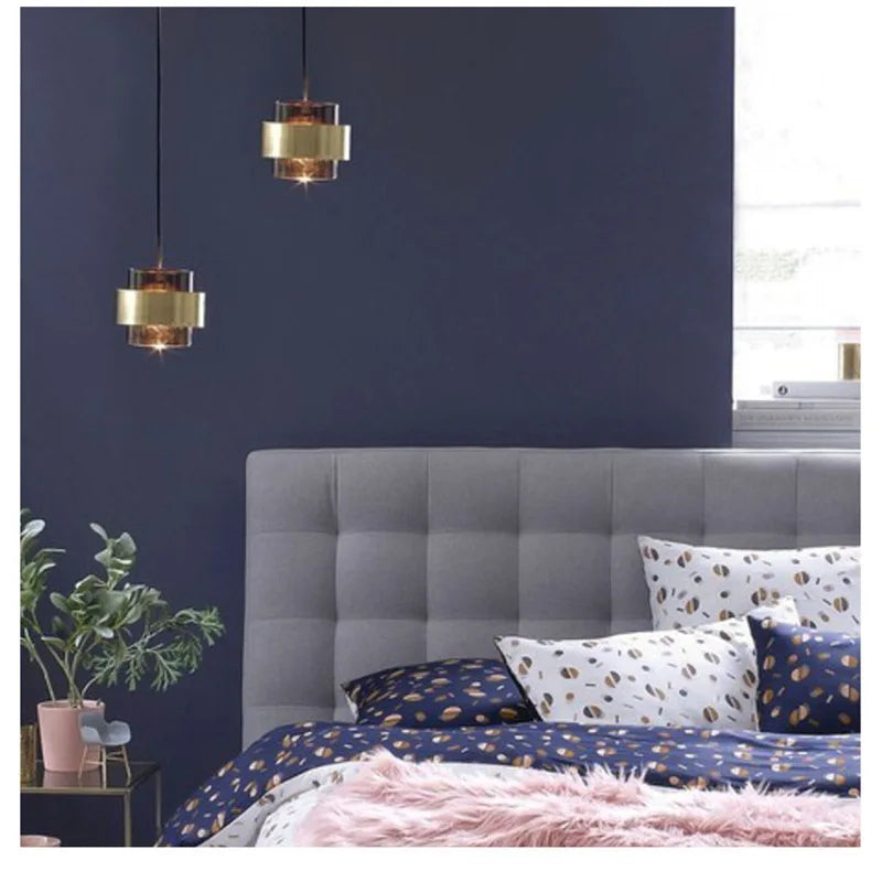 Nordic Restaurant Small Pendant Lights, Simple, Modern, Fashionable, Creative, Bedroom, Bedside, Cafe, Single-Head Glass Lamp