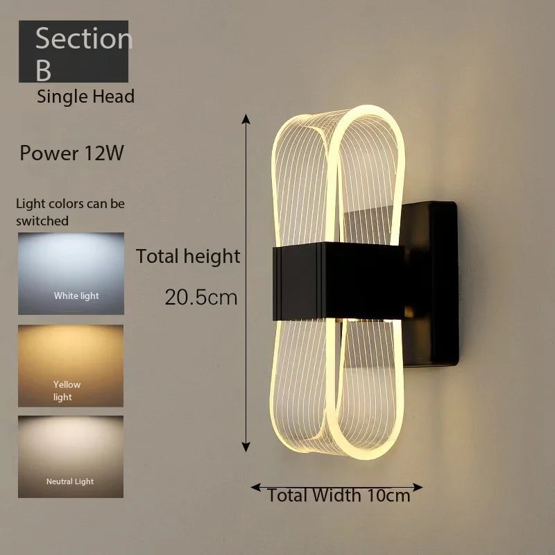 LED Nordic Wall Light Modern Minimalist Creativity Déco Chambre for Staircase Corridor Living Room Bedhead Luminaire Murale
