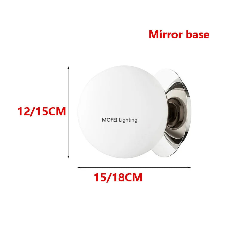 Nordic Globe Glass Wall Lamp Bathroom Mirror Front Minimalist Modern Bedroom Bed Sconce Lighting Fixtures Lamparas Home Decor