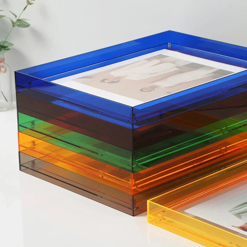 Ins Style Acrylic Photo Frame Colorful Picture Frame without Photos Transparent Table Wall Decoration Hall Bedroom