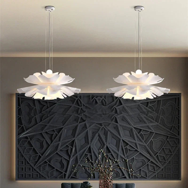 Modern Cream Style Lighting Creative Petal Bedroom Lamp Warm Master Bedroom Room Study Pendant Lamp